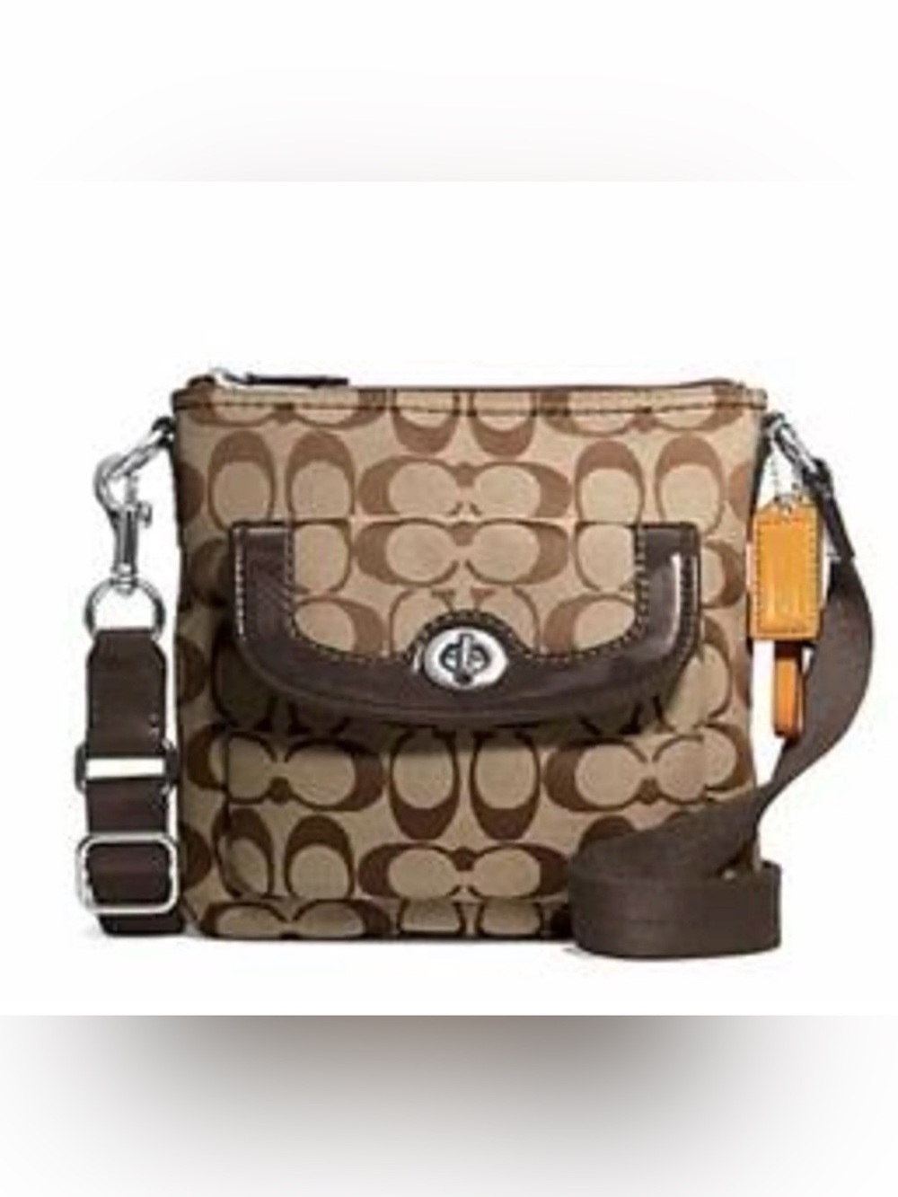 Coach Brown/Tan Signature Crossbody Shoulder Bag